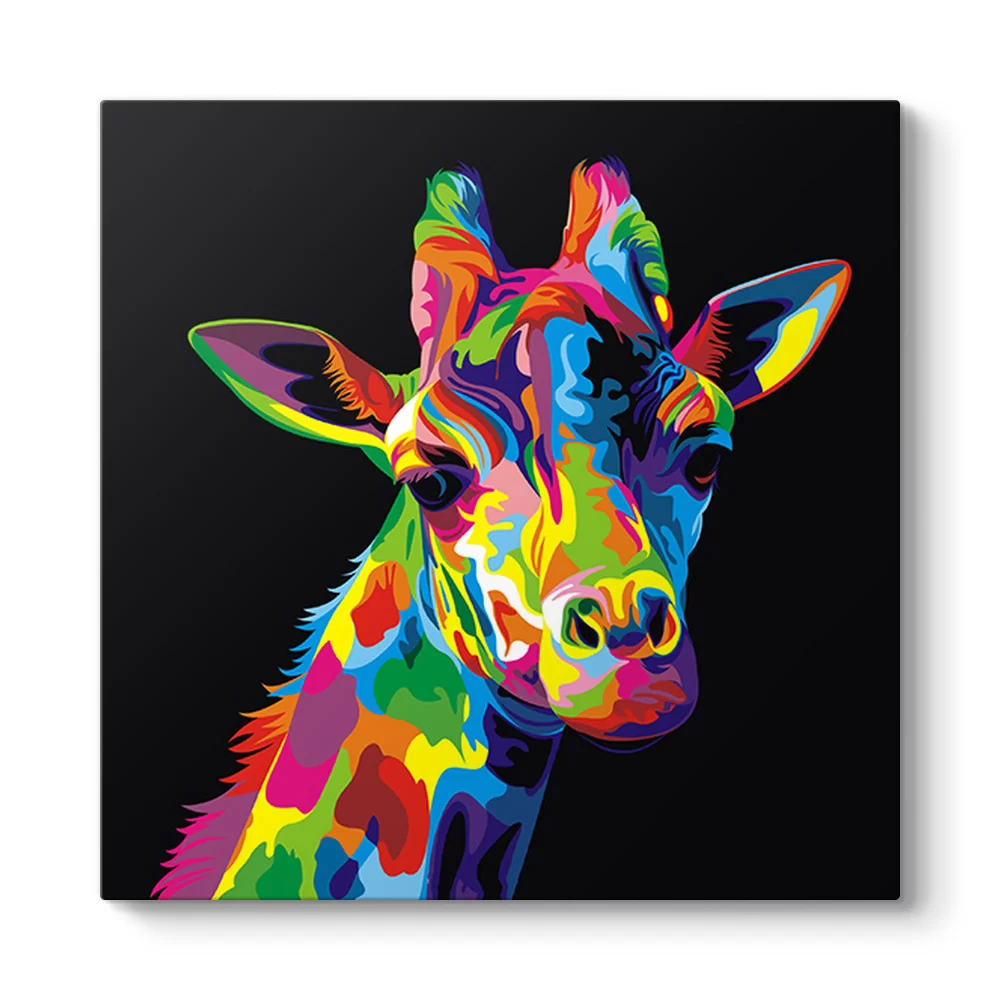 Colorful Giraffe Tablosu - Model 3